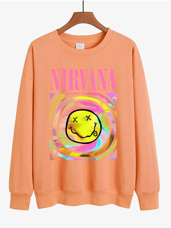 Nirvana smiley overdyed discount sweatshirt